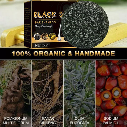 💥2024 New Hair Darkening Shampoo Soap - Hair Turns Black - Prevent Hair Loss - Nourishes Hair Growth