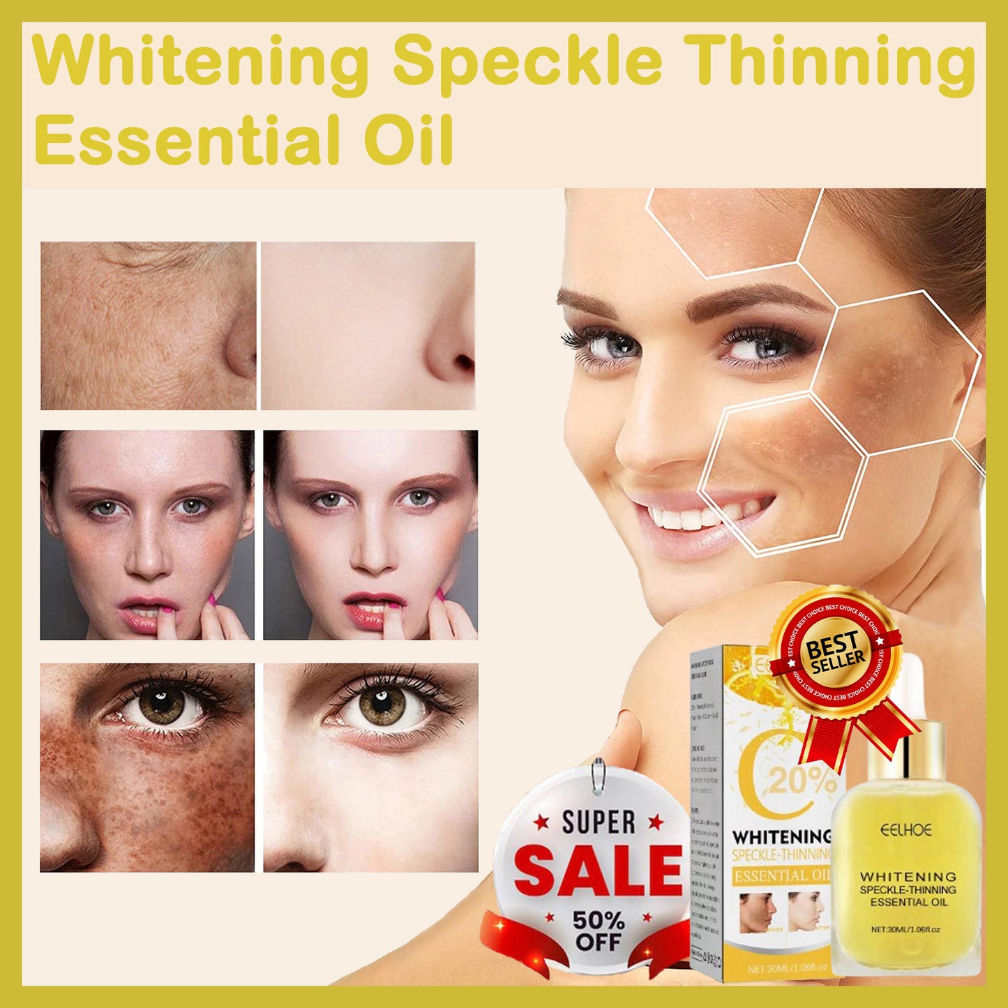 💥Big Discount Today - 2024 New Upgraded Formula - Whitening Speckle Thinning Essential Oil