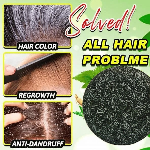 💥2024 New Hair Darkening Shampoo Soap - Hair Turns Black - Prevent Hair Loss - Nourishes Hair Growth